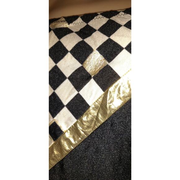 Vintage Gottex One Piece Swimsuit 12 Black White Gold Geometric Design Checkered - Picture 4 of 16